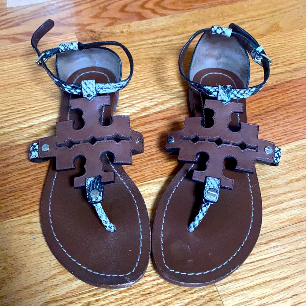Tory Burch snakeskin sandals size 8